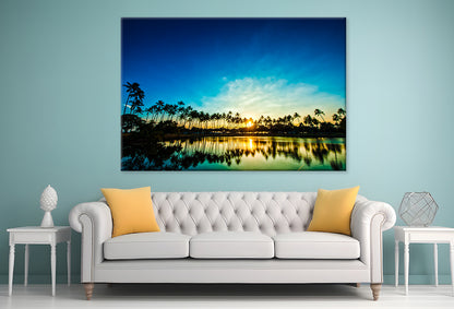 Trees Sunset Reflection Hawaii  Wall Art Decor 100% Australian Made