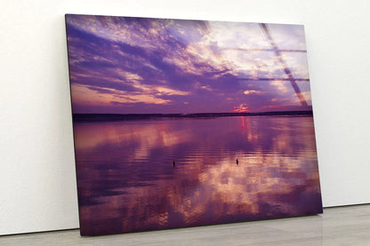 Pink Sunset Sky Lake UV Direct Aluminum Print Australian Made Quality