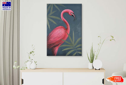 A Flamingo, Animal, Water Plant, Red Wall Art Limited Edition High Quality Print