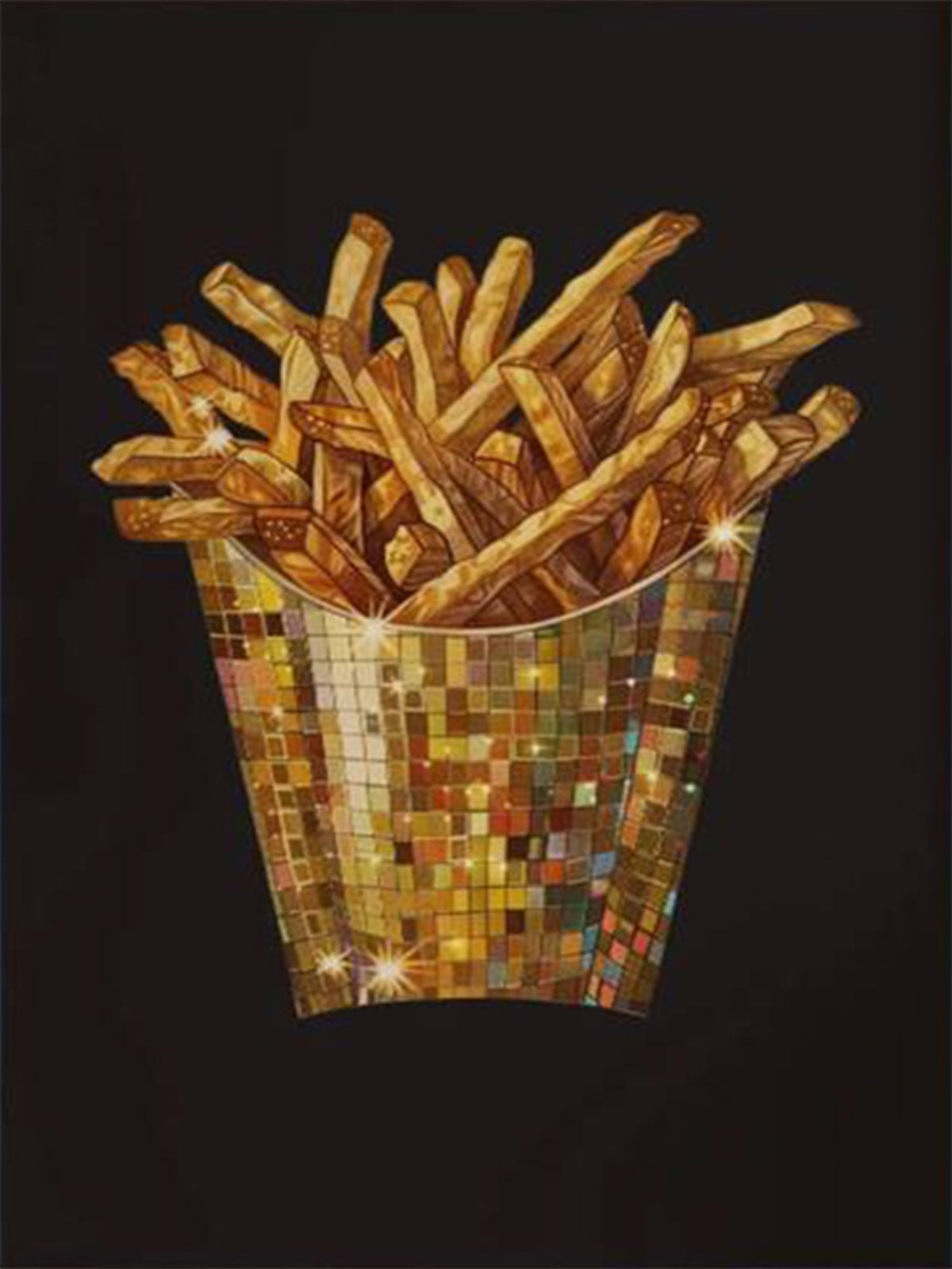 Retro French Fries Stylish Light Ball Painting Fashion Home Decor Premium Quality Poster Print Choose Your Sizes