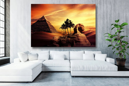 Pyramids And Sphinx Acrylic Glass Print Tempered Glass Wall Art 100% Made in Australia Ready to Hang