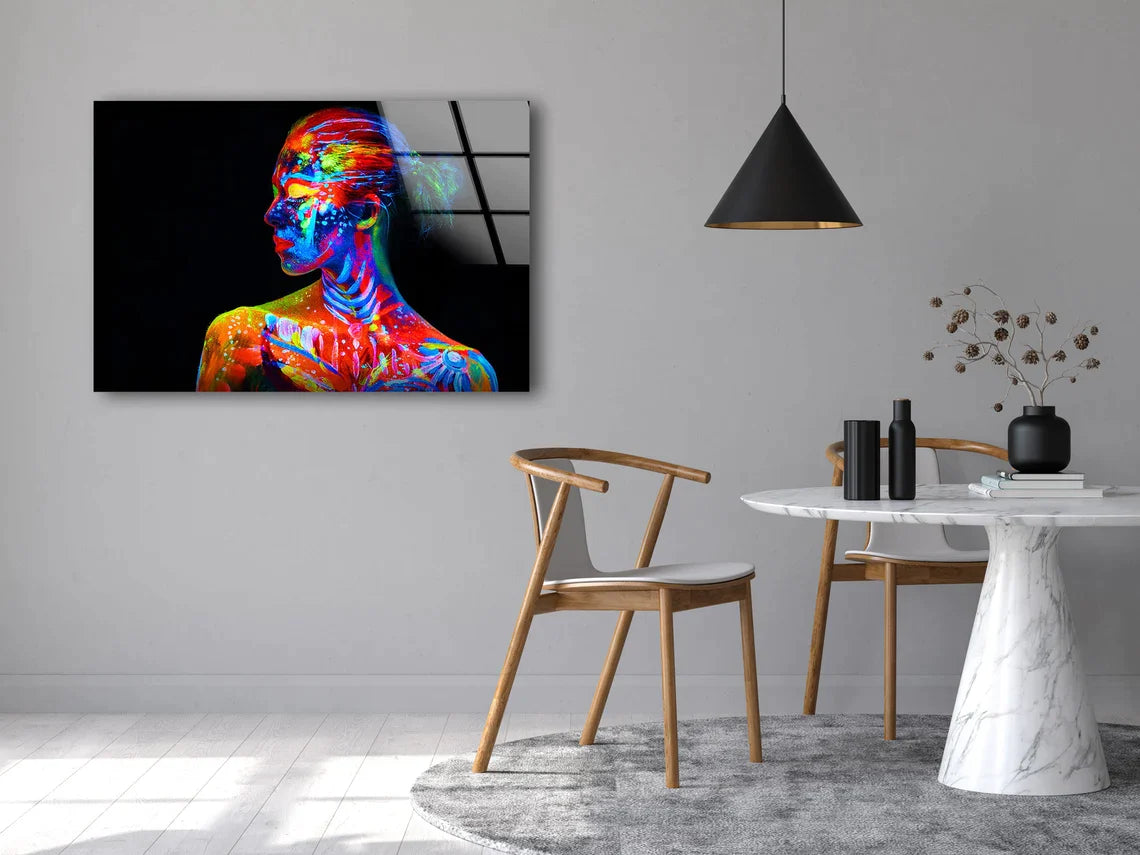 Girl With Colorful Body UV Direct Aluminum Print Australian Made Quality