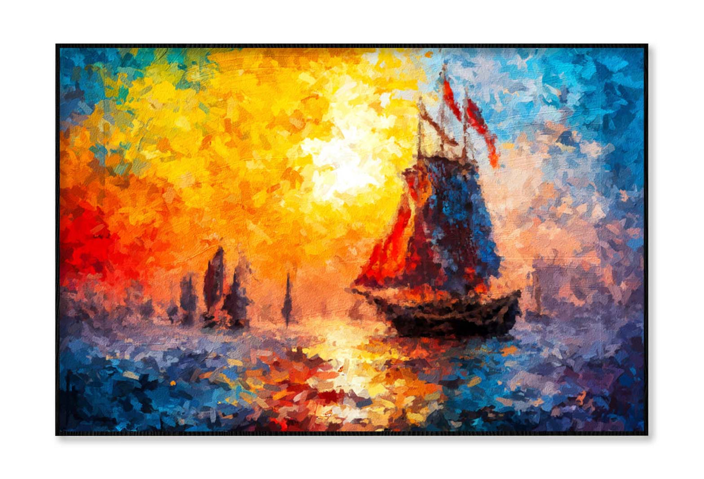 Seascape Paintings with Sunlight Background Wall Art Limited Edition High Quality Print