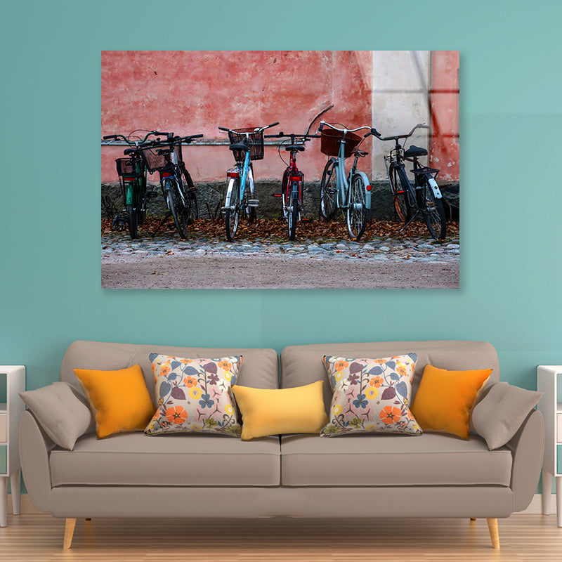 Parked Vintage Helsinki Bicycle Acrylic Glass Print Tempered Glass Wall Art 100% Made in Australia Ready to Hang