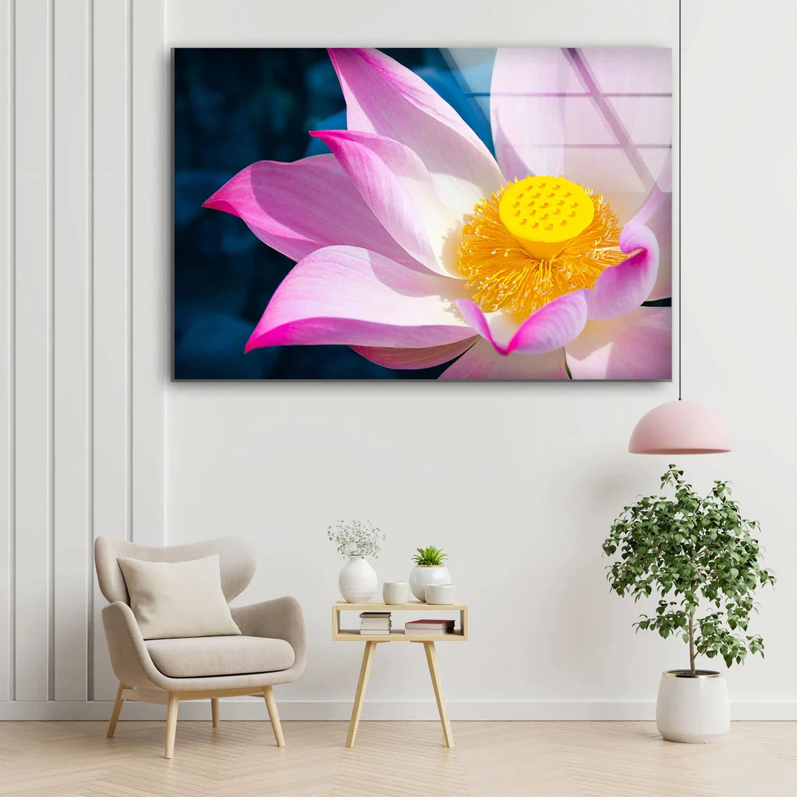 Pink Lotus Flower View UV Direct Aluminum Print Australian Made Quality