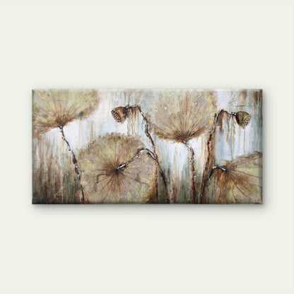 Asia Lotus Leaf Water Lily Wall Art Canvas Office Home Room Framed 120x60cm