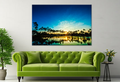 Trees Sunset Reflection Hawaii  Wall Art Decor 100% Australian Made