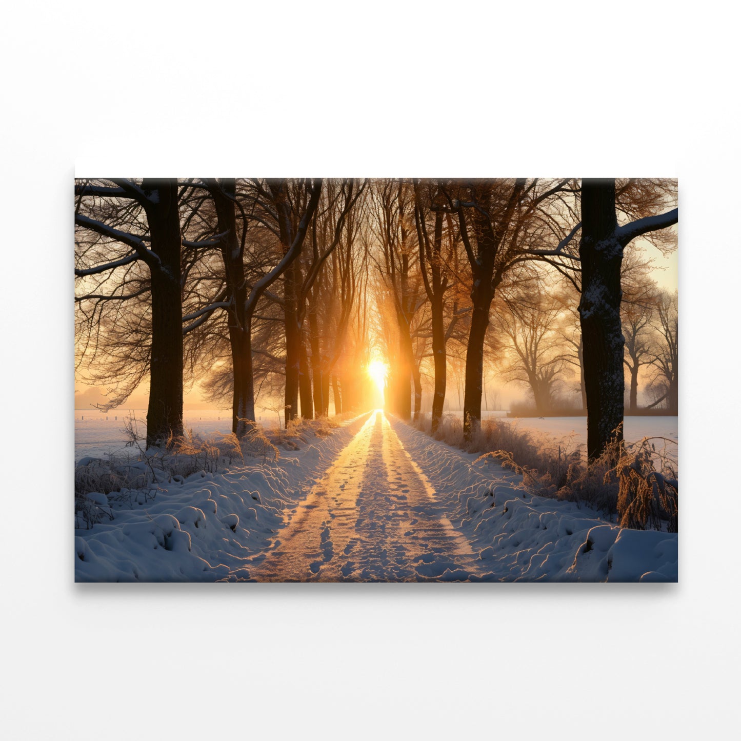 Winter with Tree Alley at Sunset Print 100% Australian Made