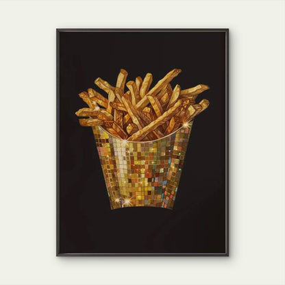 Retro French Fries Stylish Light Ball Painting Fashion Home Decor Premium Quality Poster Print Choose Your Sizes