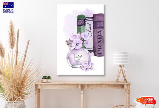 Purple Perfume with Book Set Wall Art Limited Edition High Quality Print