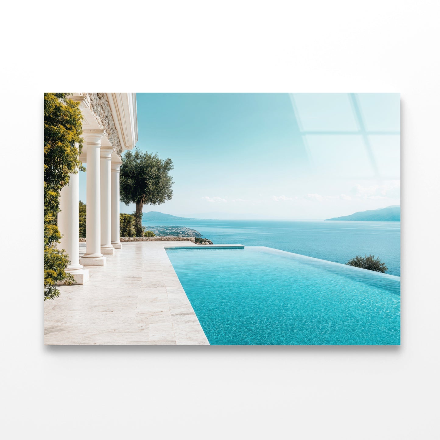 A Beautiful Pool with a View of the Ocean Acrylic Glass Print Tempered Glass Wall Art 100% Made in Australia Ready to Hang