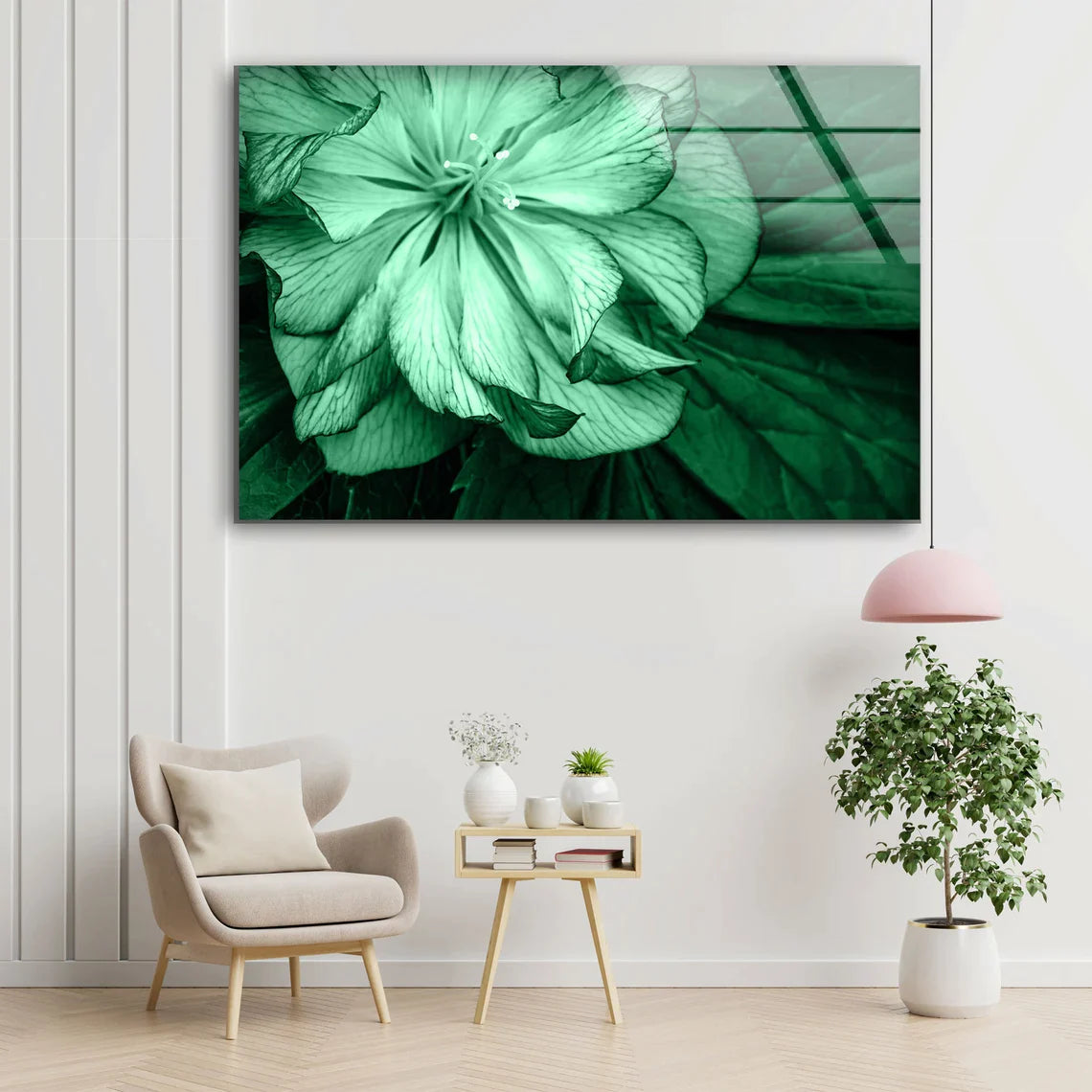 Green Flower Closeup UV Direct Aluminum Print Australian Made Quality