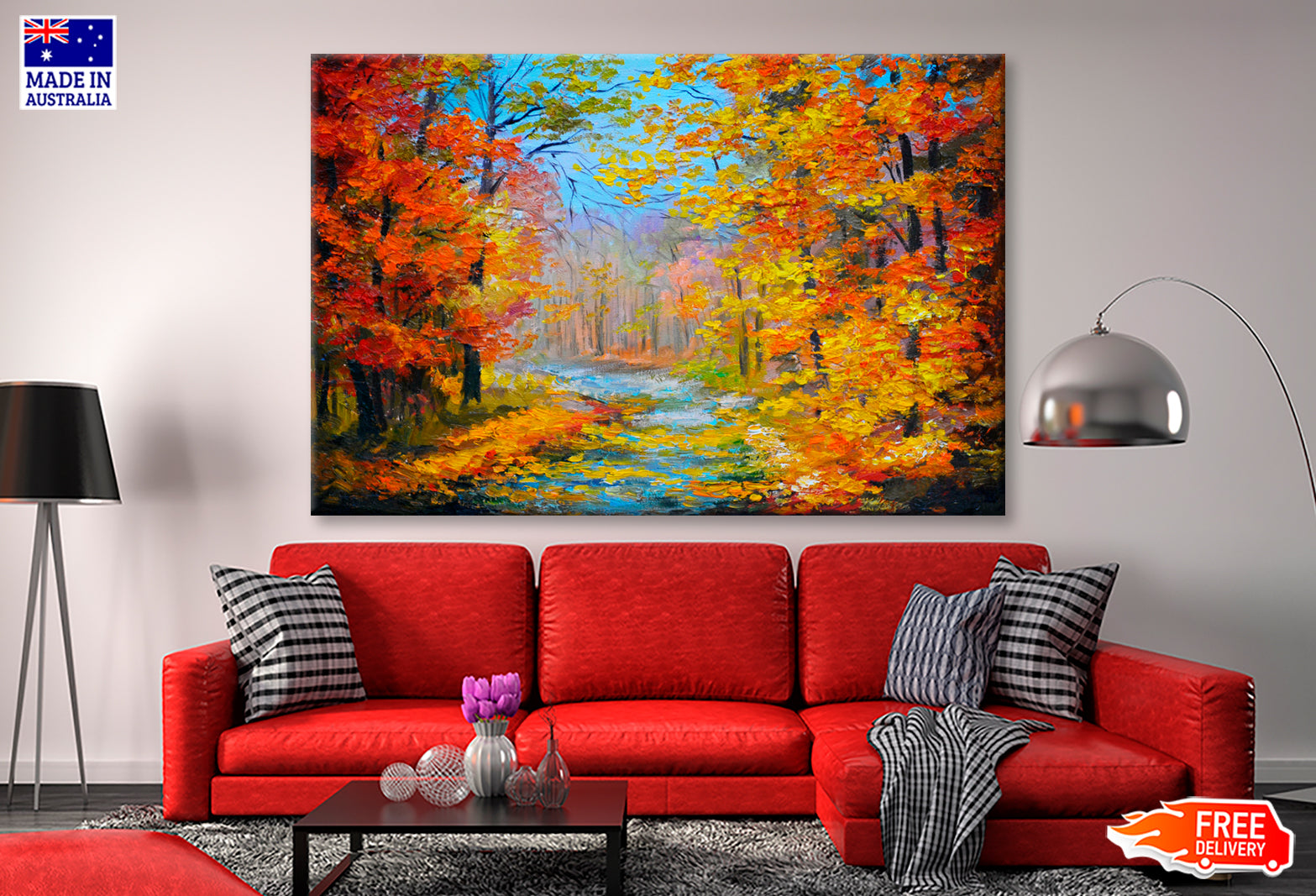 Colorful Autumn Forest With The Trail Wall Art Limited Edition High Quality Print