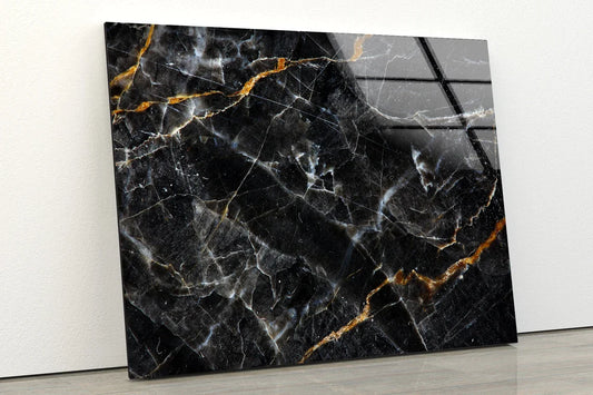 Black Silver Marble UV Direct Aluminum Print Australian Made Quality