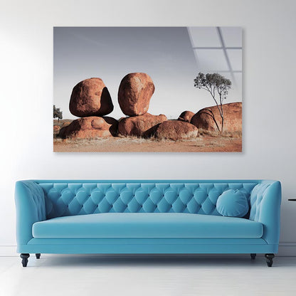 Devils Marbles, Australian Outback Acrylic Glass Print Tempered Glass Wall Art 100% Made in Australia Ready to Hang