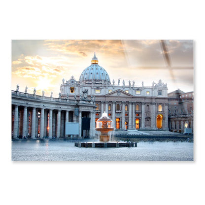 Basilica Di San Pietro, Vatican, Rome, Italy Acrylic Glass Print Tempered Glass Wall Art 100% Made in Australia Ready to Hang