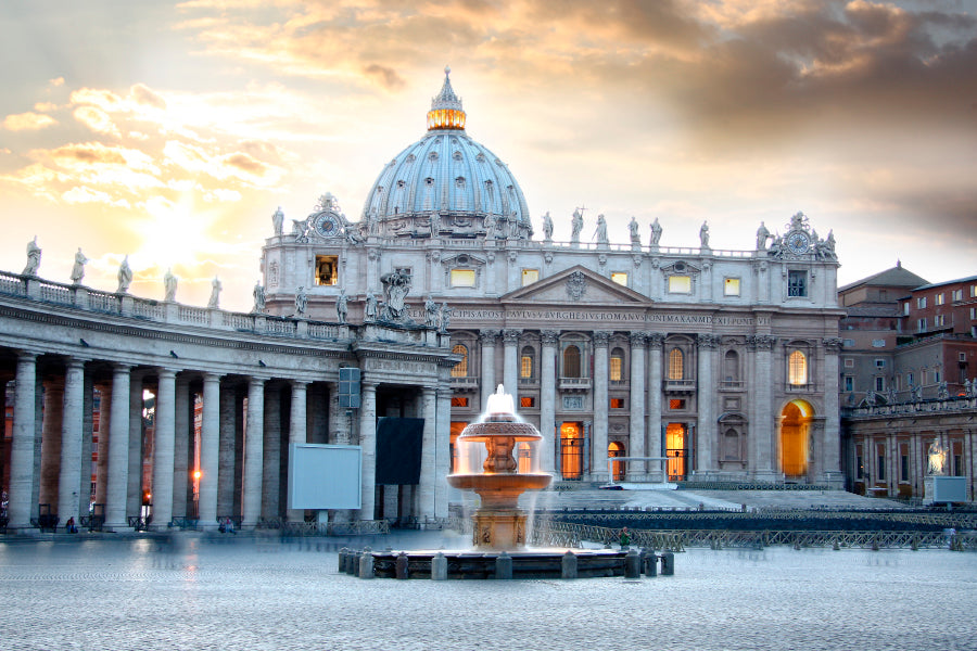 Basilica Di San Pietro, Vatican, Rome, Italy Acrylic Glass Print Tempered Glass Wall Art 100% Made in Australia Ready to Hang