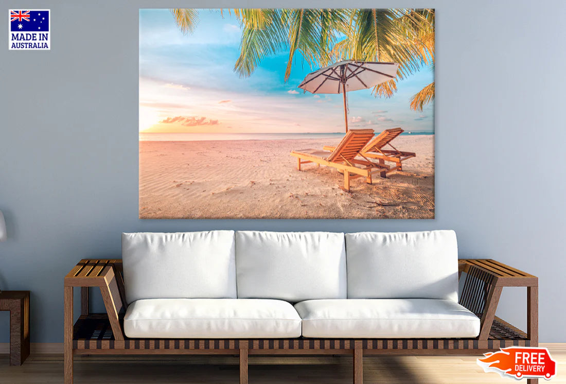 Beach Hut & Sea Sky View Photograph 90x60cm Print 100% Australian Made