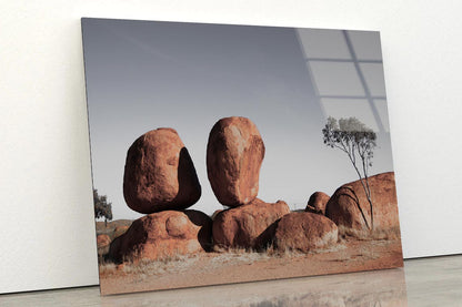 Devils Marbles, Australian Outback Acrylic Glass Print Tempered Glass Wall Art 100% Made in Australia Ready to Hang