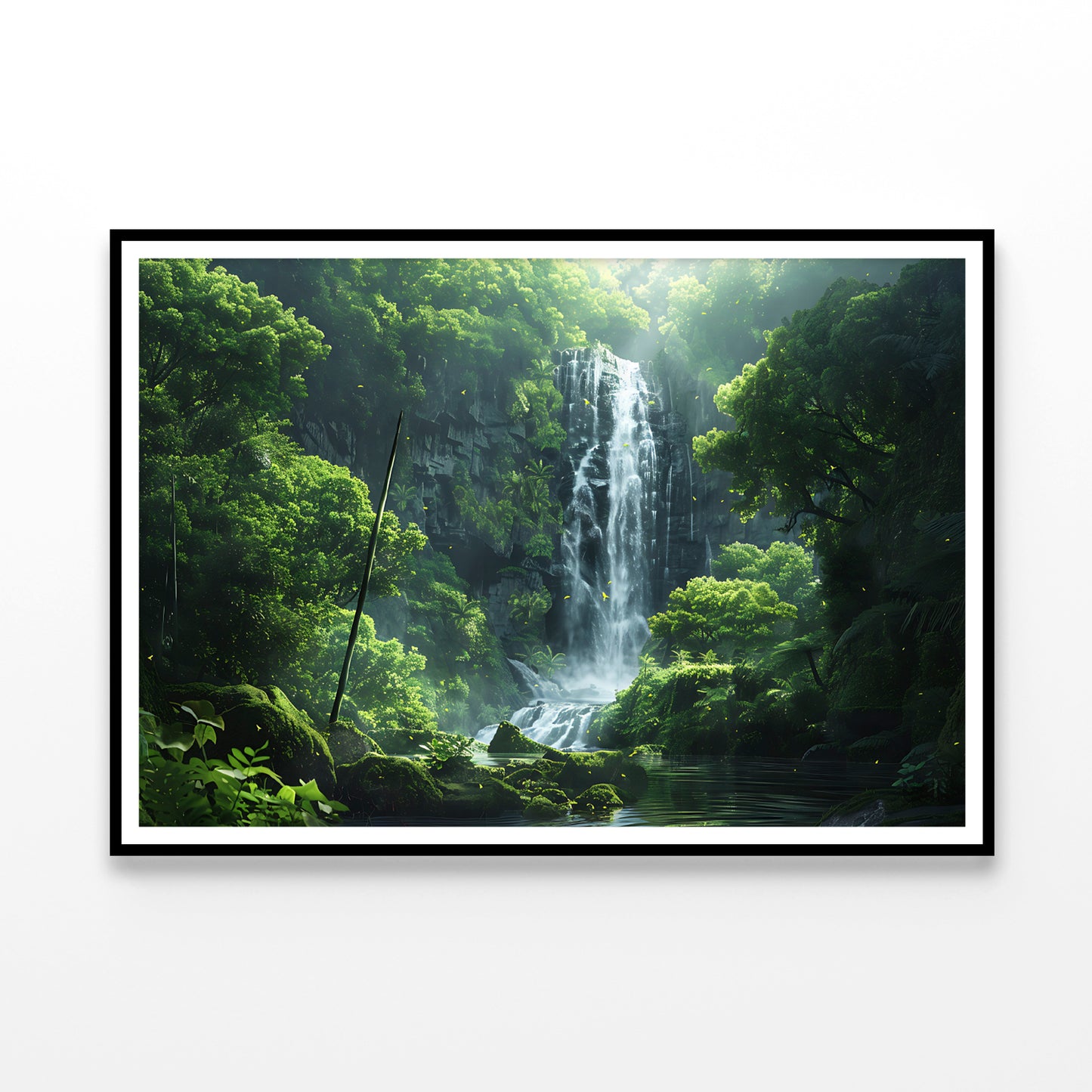 Waterfall, Trees, Lake Home Decor Premium Quality Poster Print Choose Your Sizes