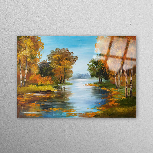 Autumn Painting Acrylic Glass Print Tempered Glass Wall Art 100% Made in Australia Ready to Hang