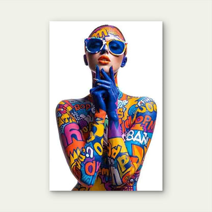 Colorful Comic Style 60x90cm Metal Print Ready to Hang