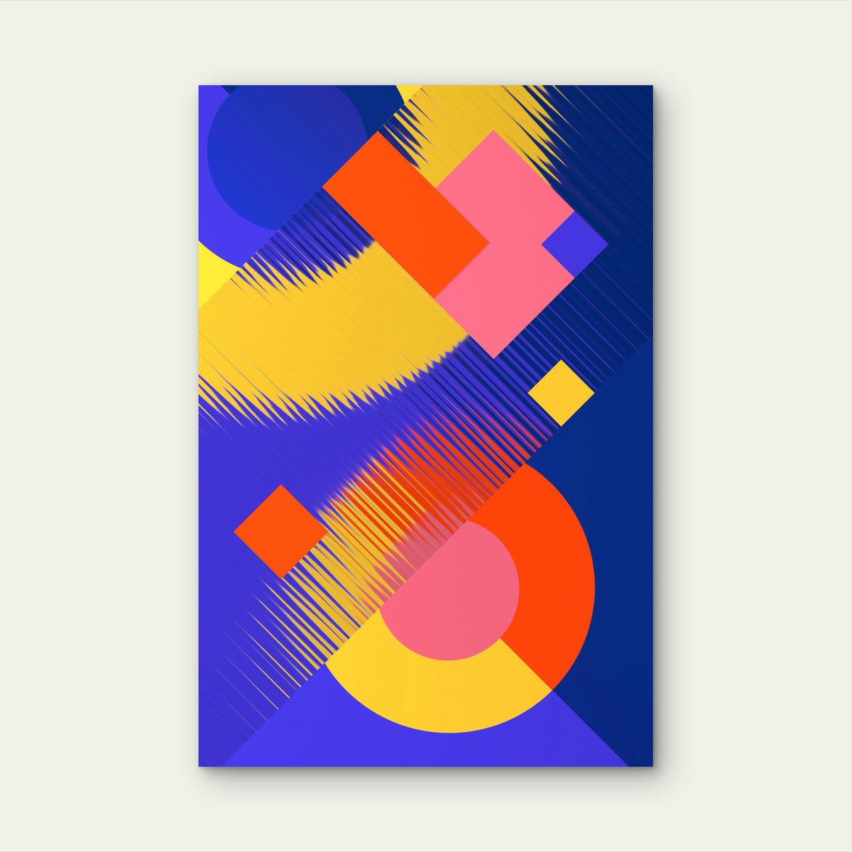 Abstract Geometric Digital Artwork with Dynamic Lines 60x90cm Metal Print Ready to Hang