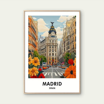 Madrid Spain Paintings Travel Poster Print Wall Art