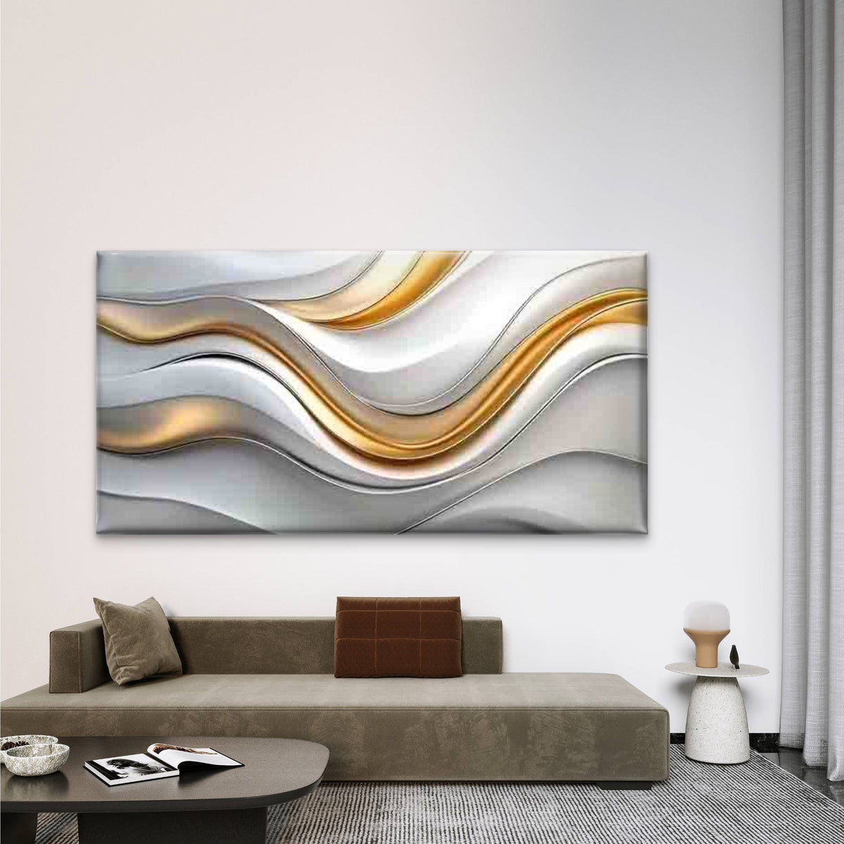 Modern Abstract Wave Texture Wall Art Canvas Office Home Room Framed 120x60cm