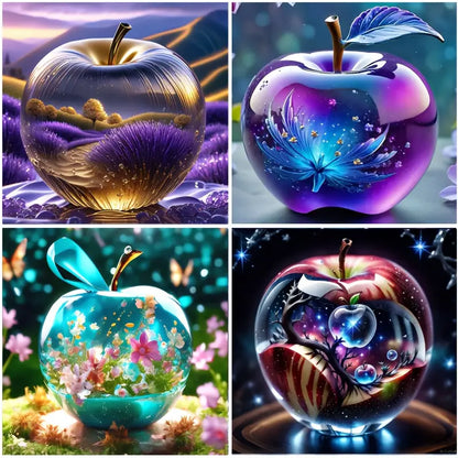 4pcs Flower In The Apple Wall Art Canvas Framed