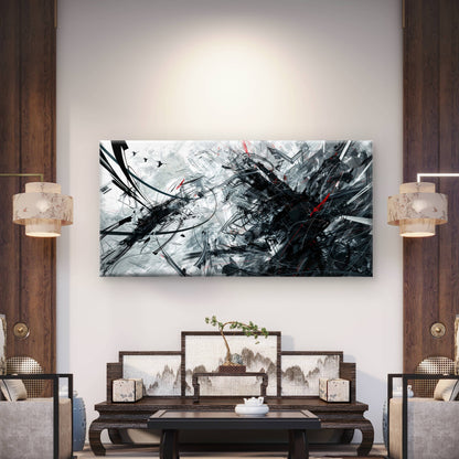 Sharp Ink Strokes Pierce Wall Art Canvas Office Home Room Framed 120x60cm