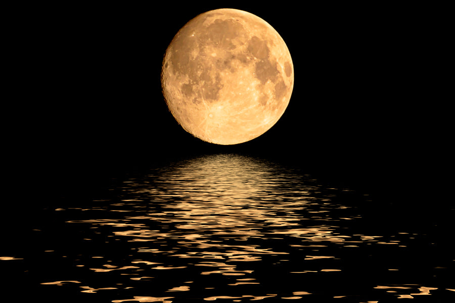 Full Moon Over Cold Night Water Home Decor Premium Quality Poster Print Choose Your Sizes