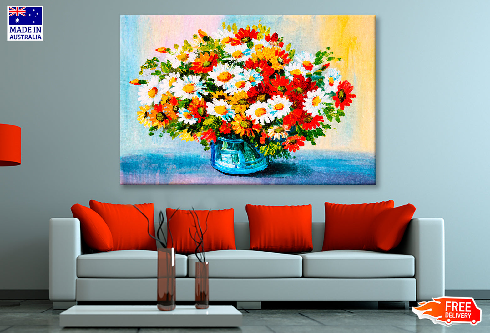 Bouquet Of Flowers Oil Painting Wall Art Limited Edition High Quality Print