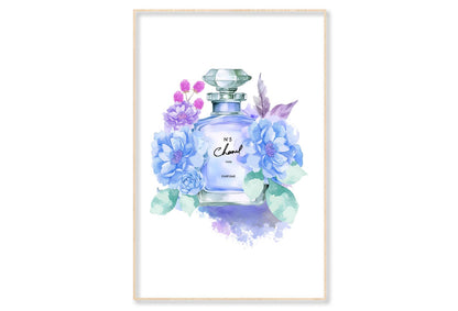 Blue Purple Perfume Wall Art Limited Edition High Quality Print Canvas Box Framed Natural