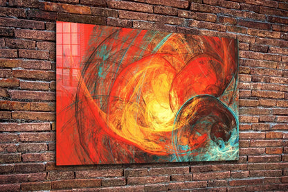 Red Orange Abstract UV Direct Aluminum Print Australian Made Quality