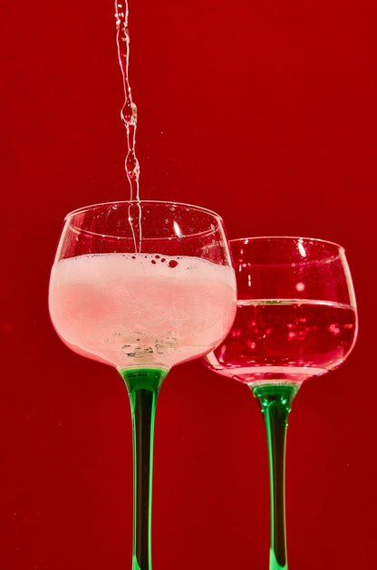 Pink Sparkling Wine Pour 40x60cm Metal Print Ready to Hang