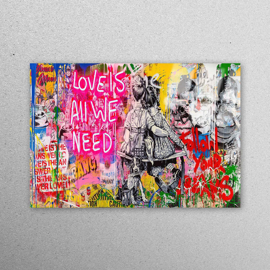 Love Is All We Need Acrylic Glass Print Tempered Glass Wall Art 100% Made in Australia Ready to Hang