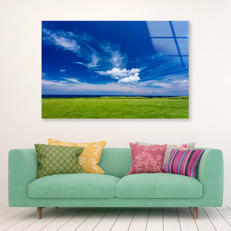 Coastline and Grassland Acrylic Glass Print Tempered Glass Wall Art 100% Made in Australia Ready to Hang