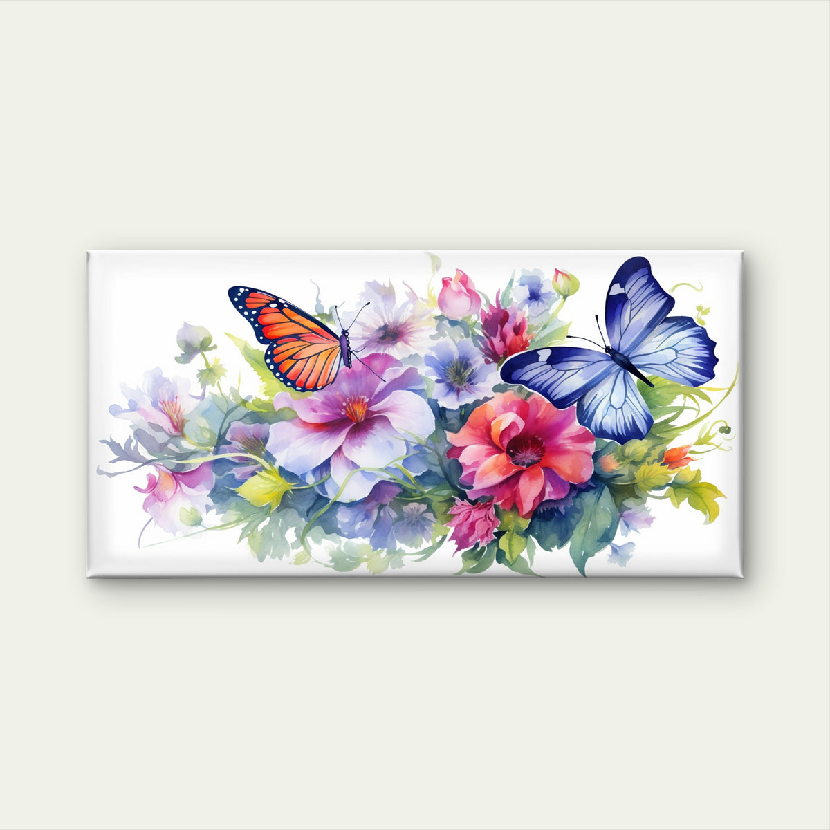 Monarch Butterfly Garden Wall Art Canvas Office Home Room Framed 120x60cm