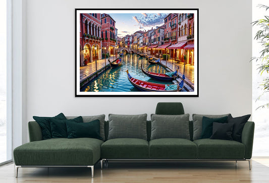 Venice Canals with Buildings Oil Painting Home Decor Premium Quality Poster Print Choose Your Sizes