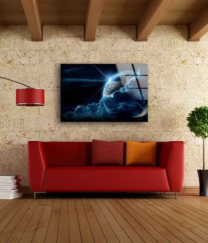 Moon & Clouds Digital UV Direct Aluminum Print Australian Made Quality