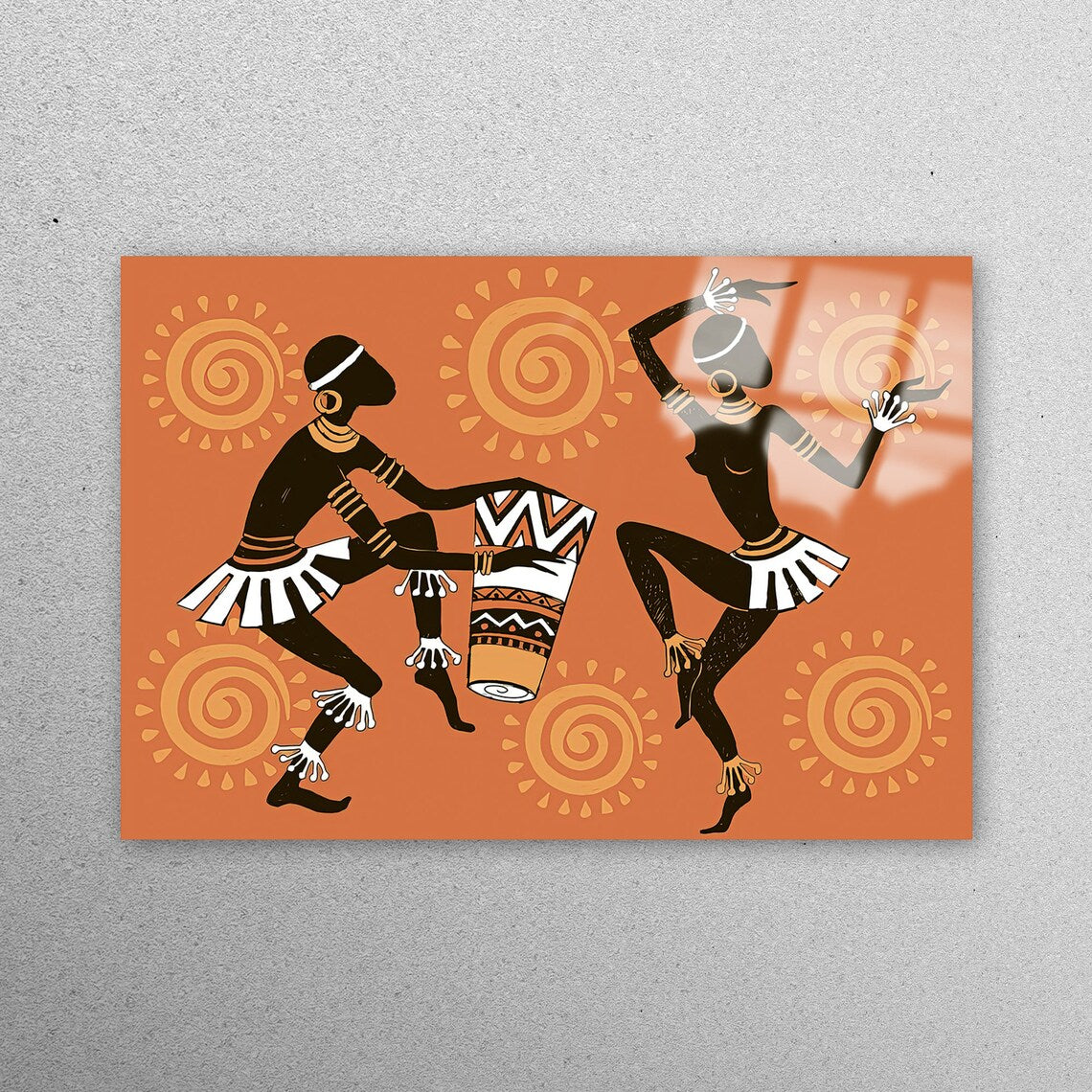 African Dancing Art Acrylic Glass Print Tempered Glass Wall Art 100% Made in Australia Ready to Hang