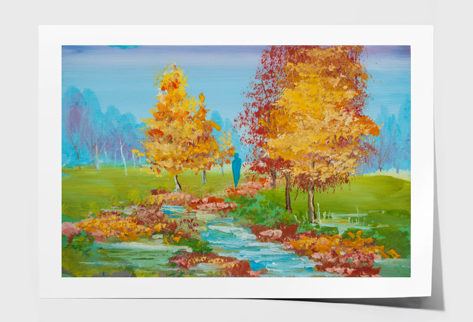 Autumn Park, Yellow Foliage Oil Painting Wall Art Limited Edition High Quality Print Unframed Roll Canvas None