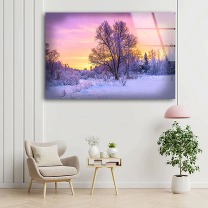 Snow Covered Trees UV Direct Aluminum Print Australian Made Quality