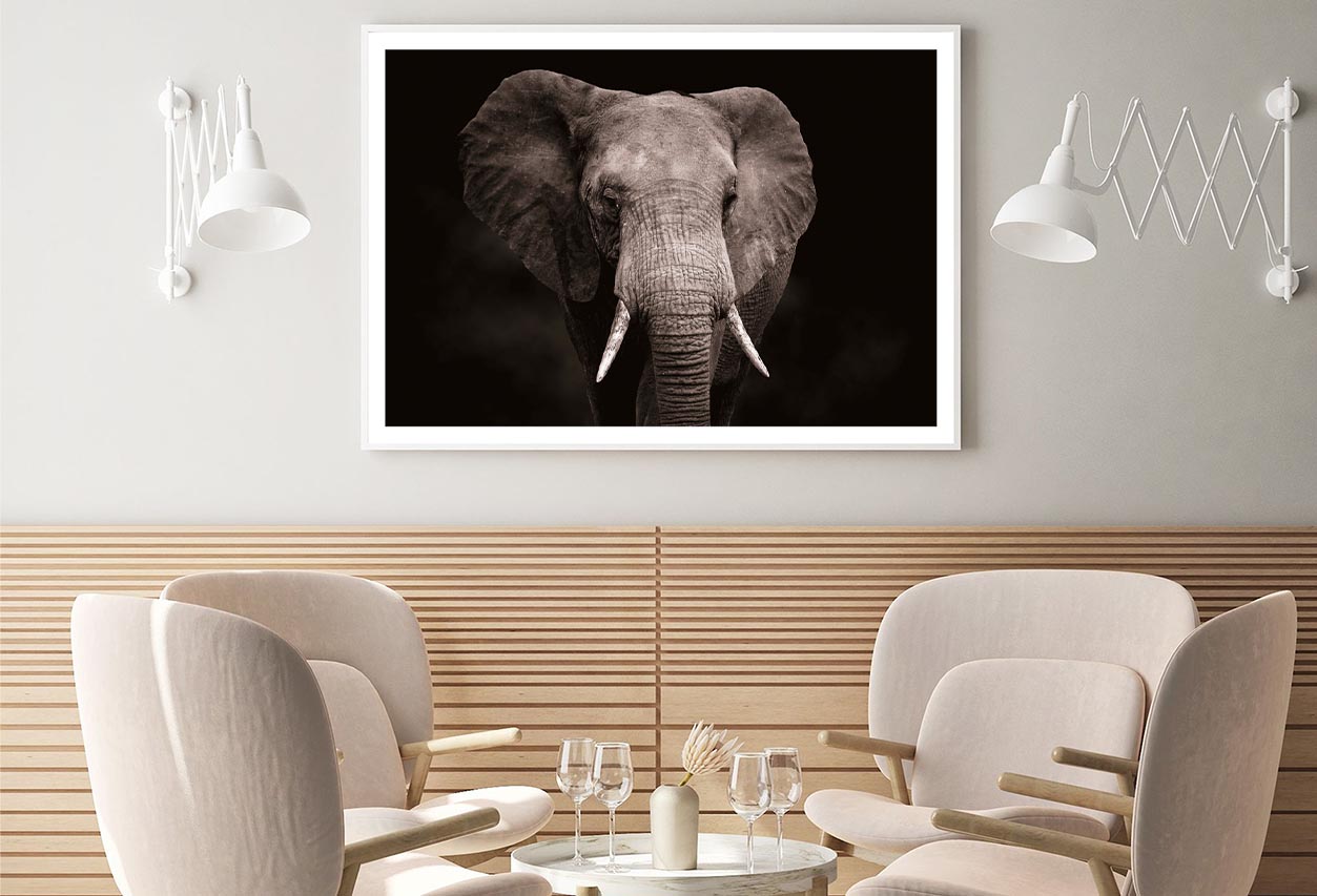 Elephant With Tusks Walking Home Decor Premium Quality Poster Print Choose Your Sizes