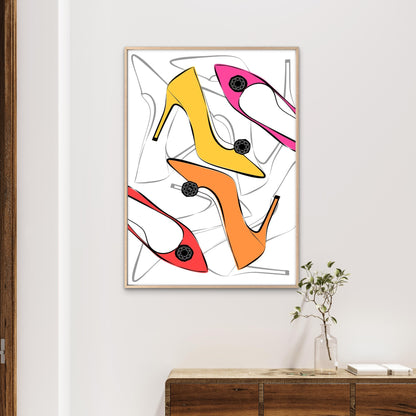 Colourful High Heel Stilettos Fashion Home Decor Premium Quality Poster Print Choose Your Sizes - Bella Home Decor