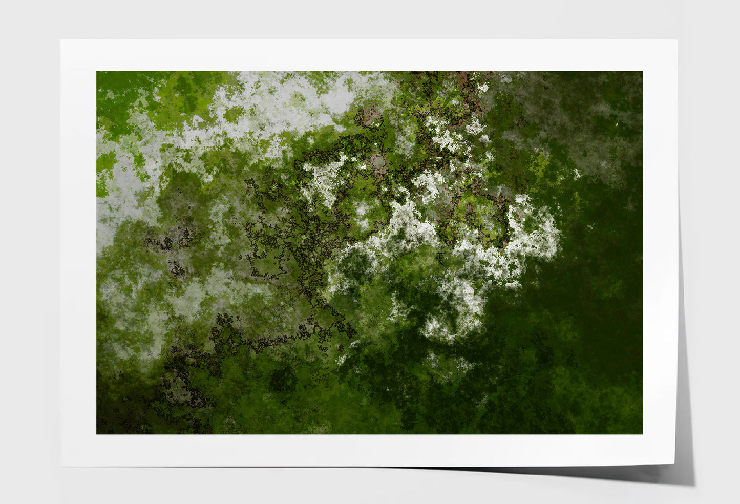 Green Grey Splash Abstract Painting Wall Art Limited Edition High Quality Print Unframed Roll Canvas None