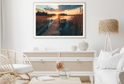 Boat On Lake & Forest View Home Decor Premium Quality Poster Print Choose Your Sizes