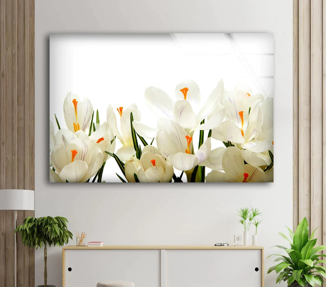 White Flowers View UV Direct Aluminum Print Australian Made Quality