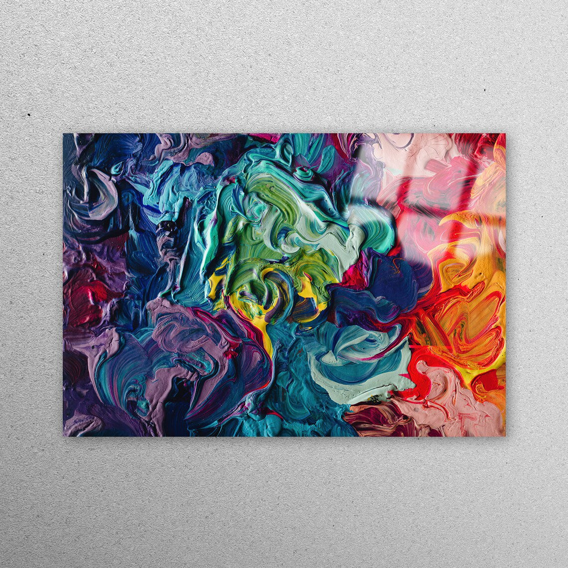 Colorful Oil Painting Wall Art Acrylic Glass Print Tempered Glass Wall Art 100% Made in Australia Ready to Hang